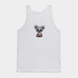 Cute Baby Koala Playing With Football Tank Top